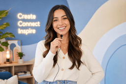 Créatrice de contenu souriante développant son compte Instagram