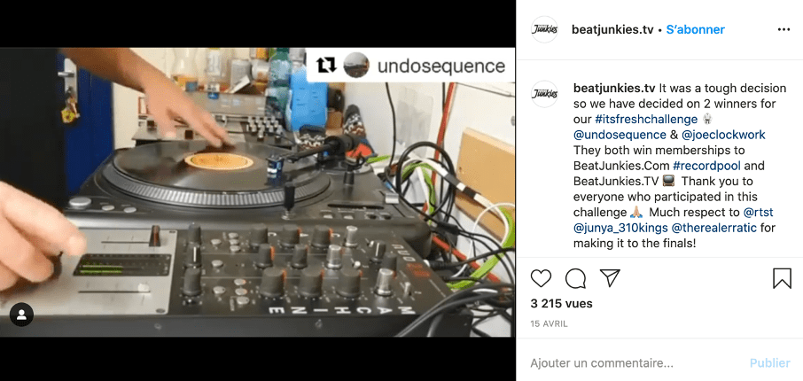 jeu concours instagram beatjunkies
