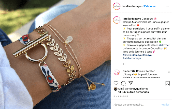 jeu concours instagram latelierdamaya