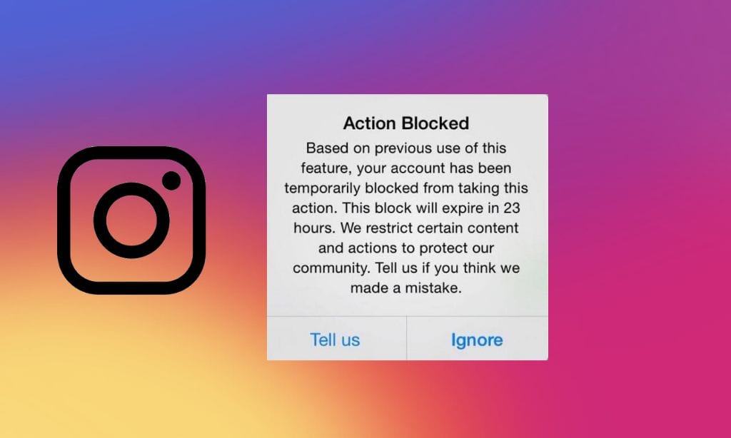 action bloquee instagram notification