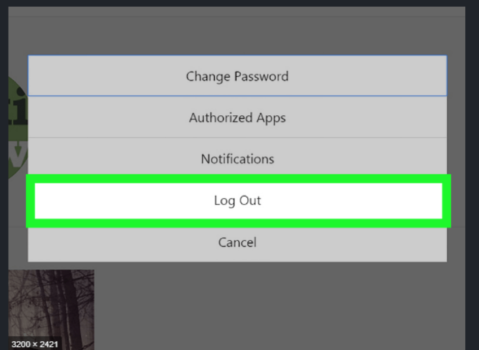 screen deconnexion instagram