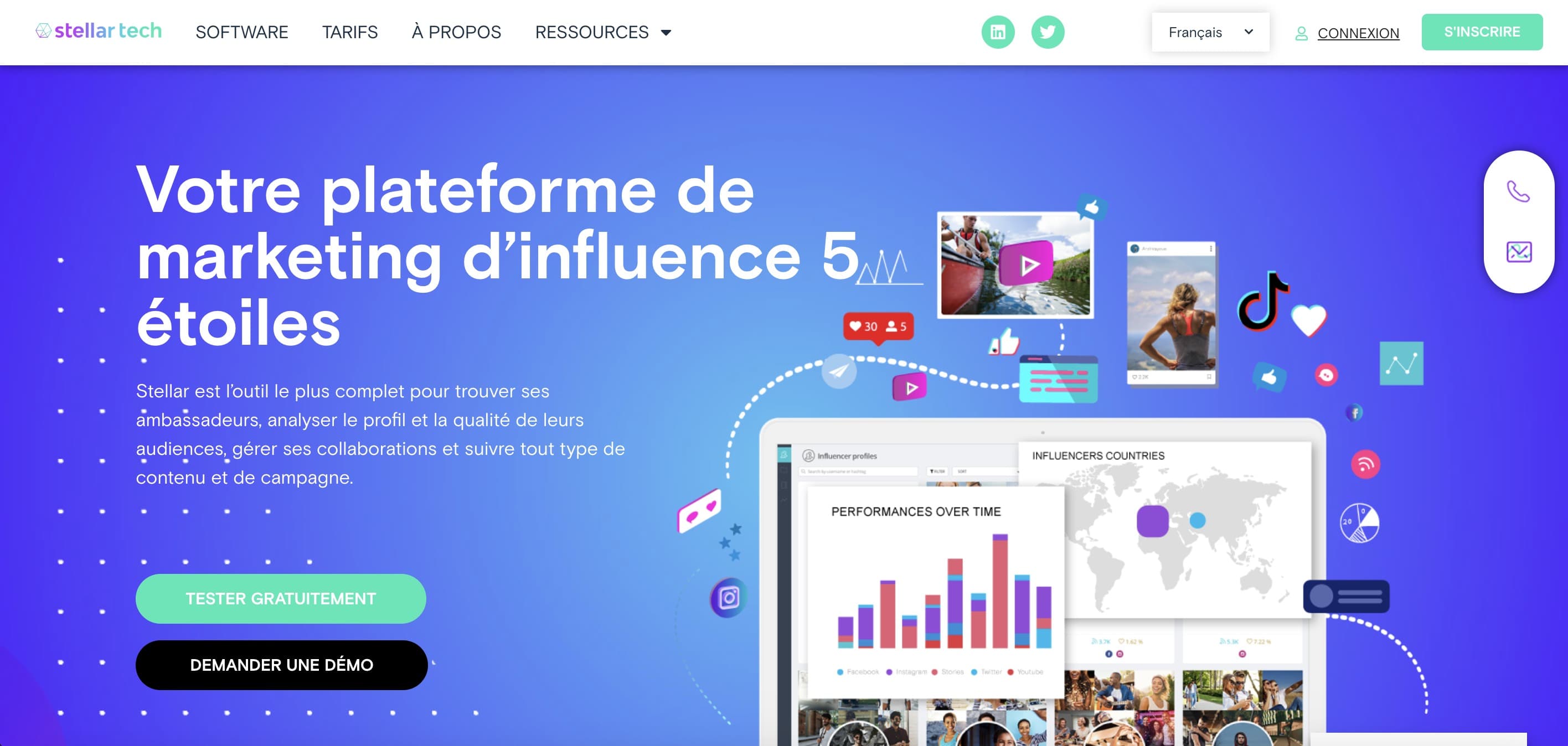 Stellar pour analyser les compte des influenceurs instagram