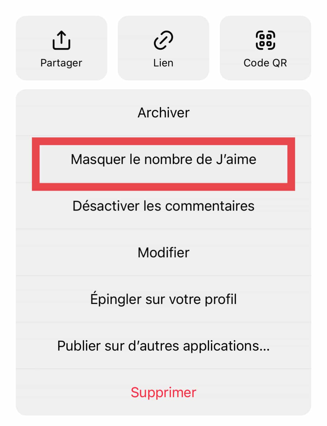 cacher nombre likes publication modifiee
