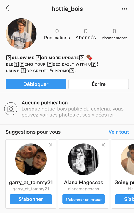 instagram debloquer compte