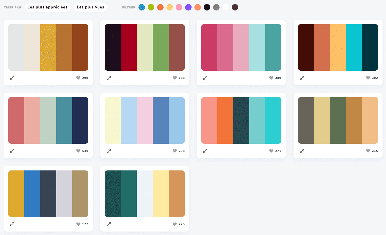 choix palette couleur feed instagram