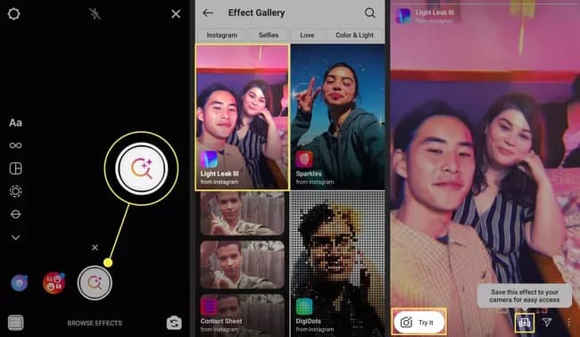 comment trouver filtre instagram
