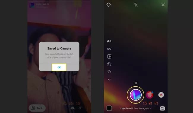 comment enregistrer filtre instagram