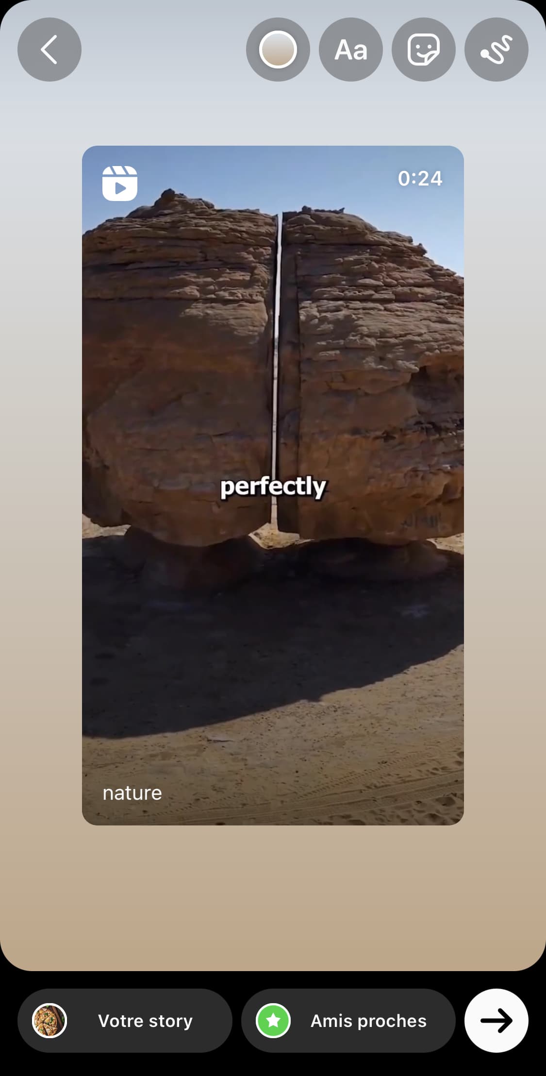 reposter feed en story