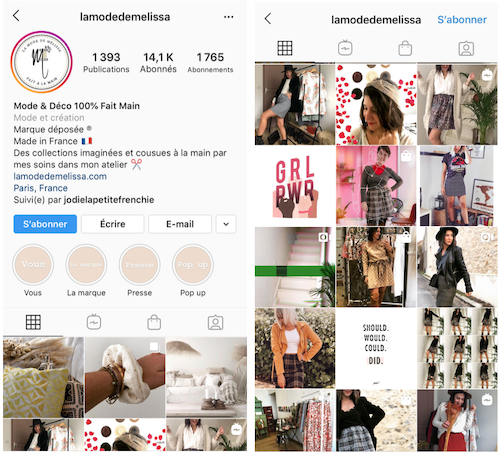 compte instagram lamodedemelissa