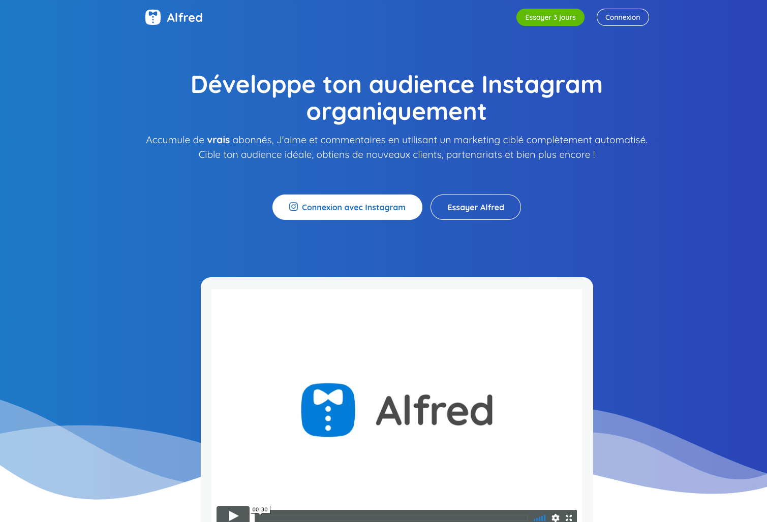 alfred landing page