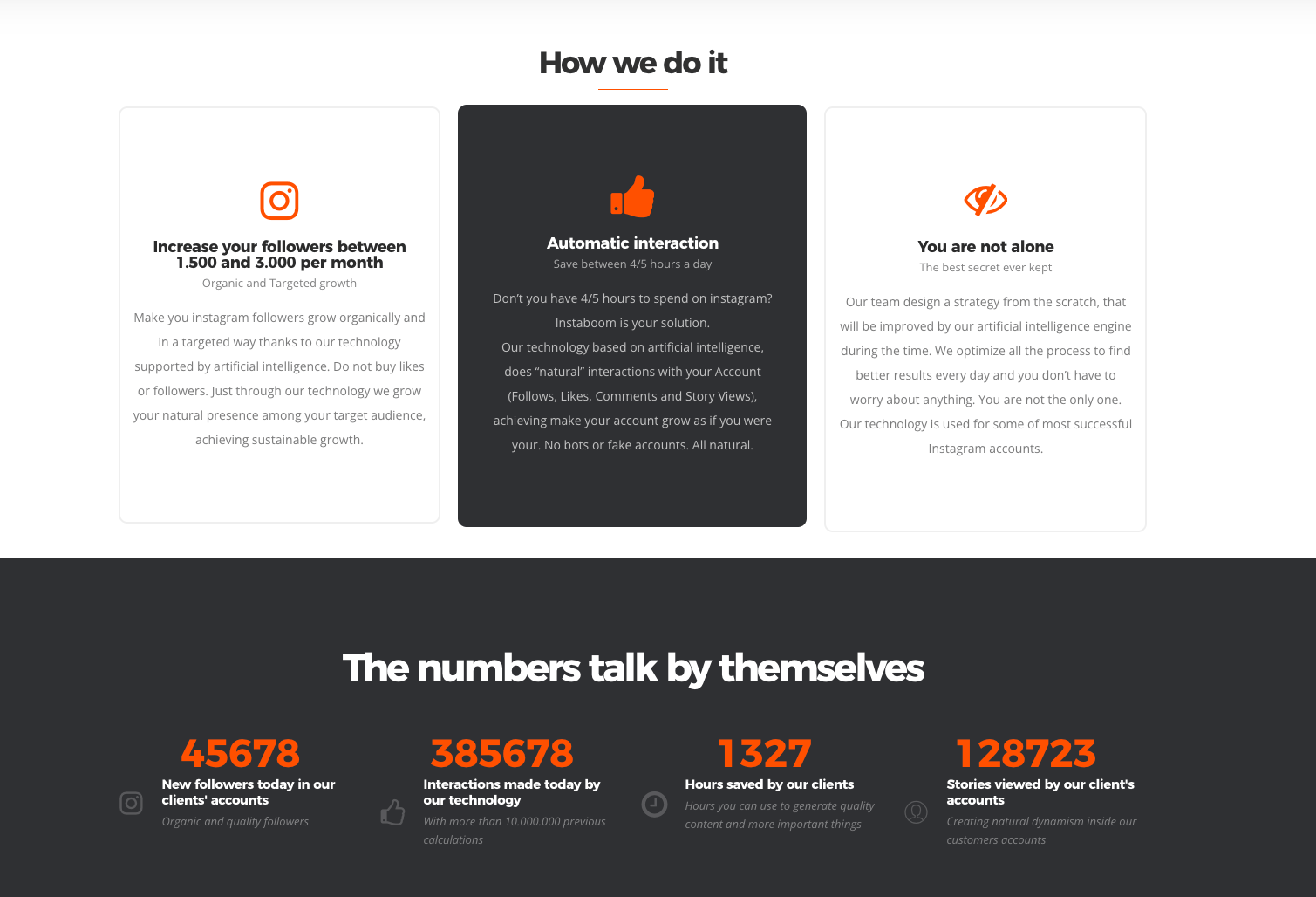 instaboom landing page