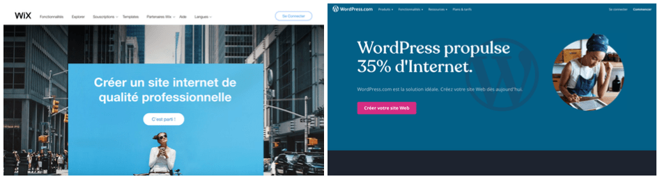 wix wordpress screens