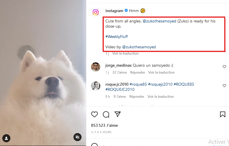 exemple de description instagram