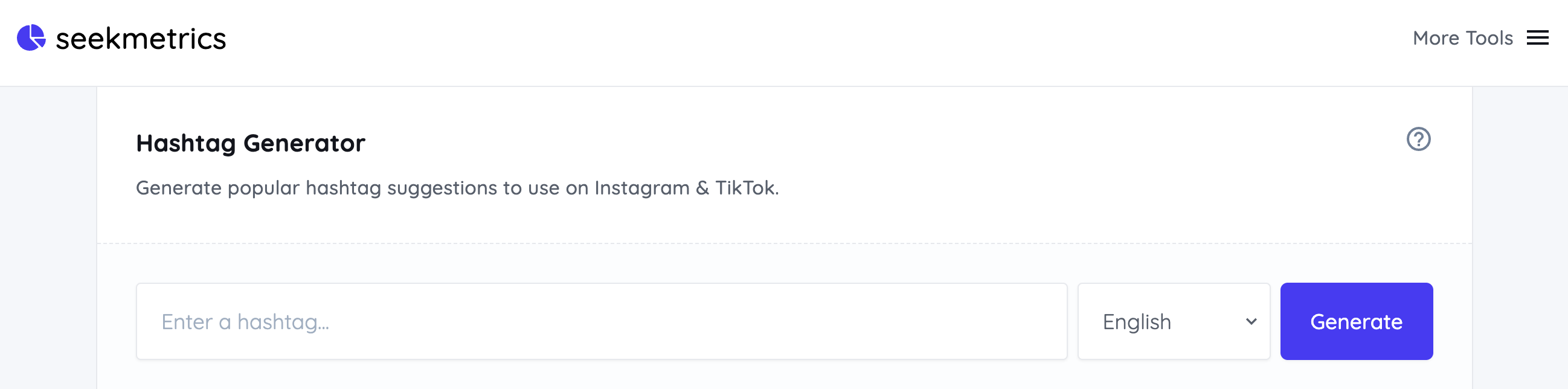 générateur de hashtag seekmetrics