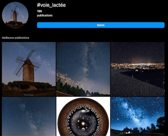 hashtags photographie espace