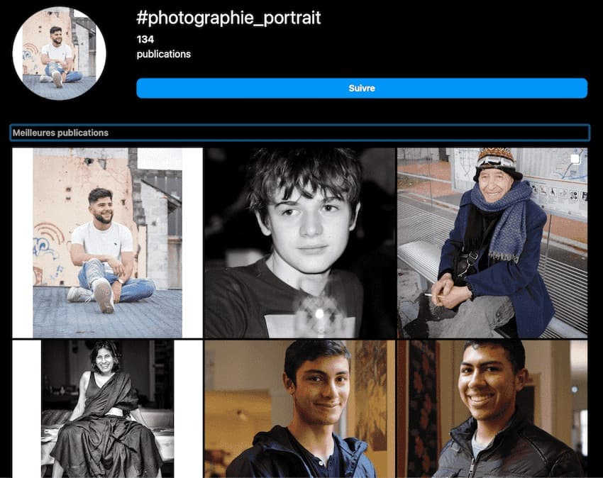 hashtags photographie portrait