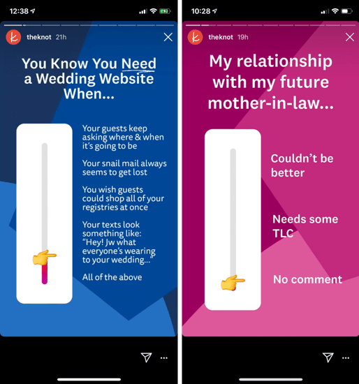 theknot instagram screen