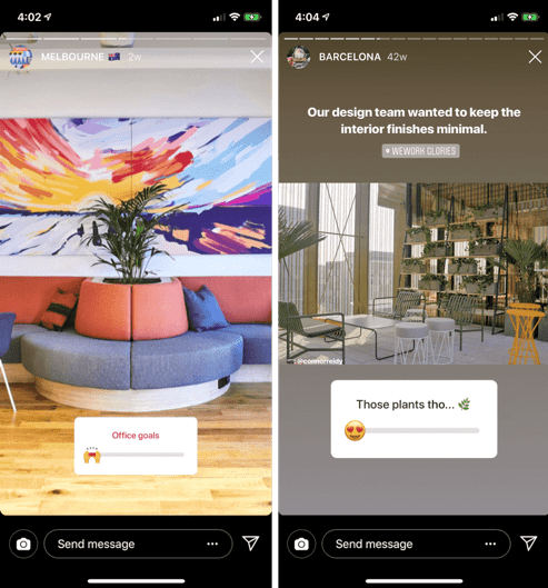 wework instagram screen