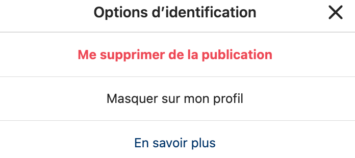 comment se supprimer d'une identification