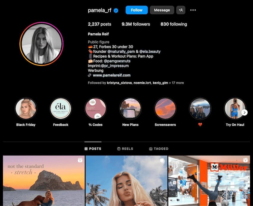 influenceuse instagram allemande pamela rf
