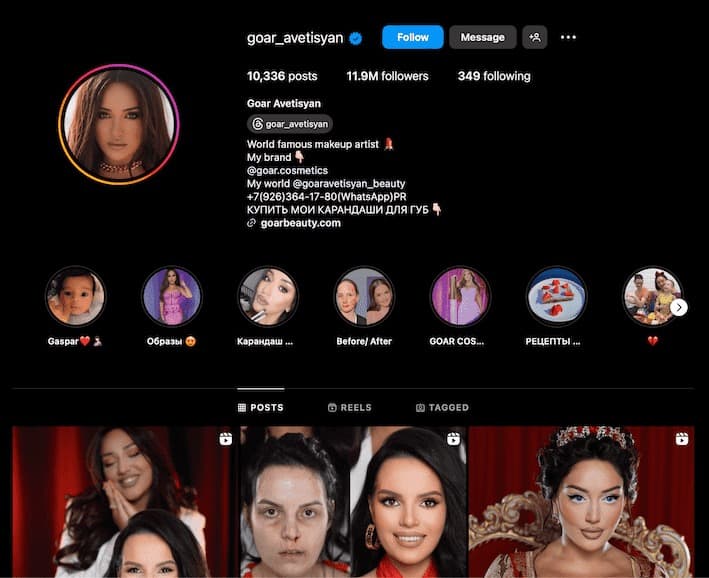 influenceur russe maquillage