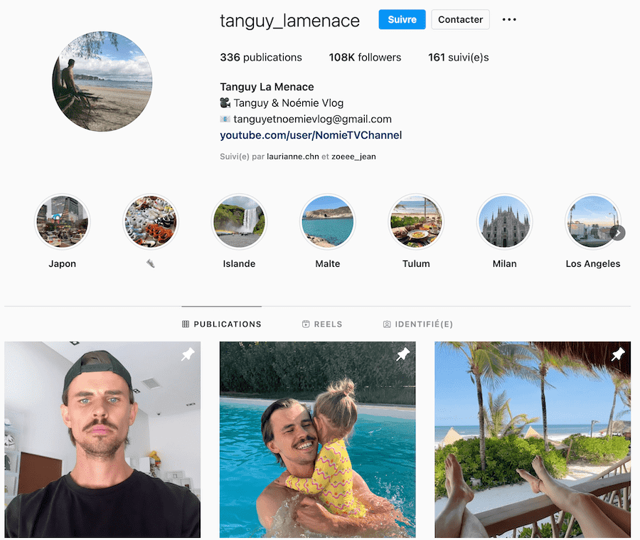 compte instagram famille tanguy lamenace
