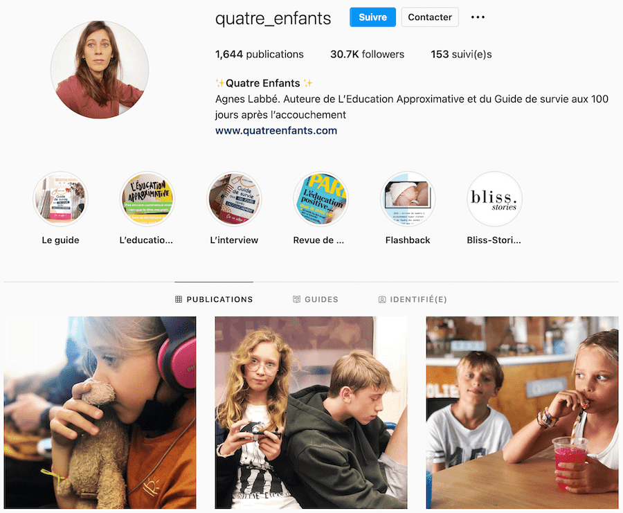 instagram famille quatre enfants