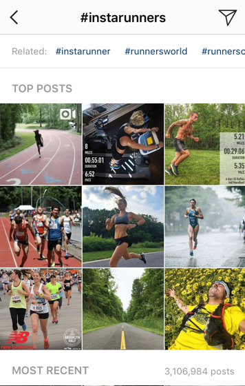 recherche instagram hashtag instarunners