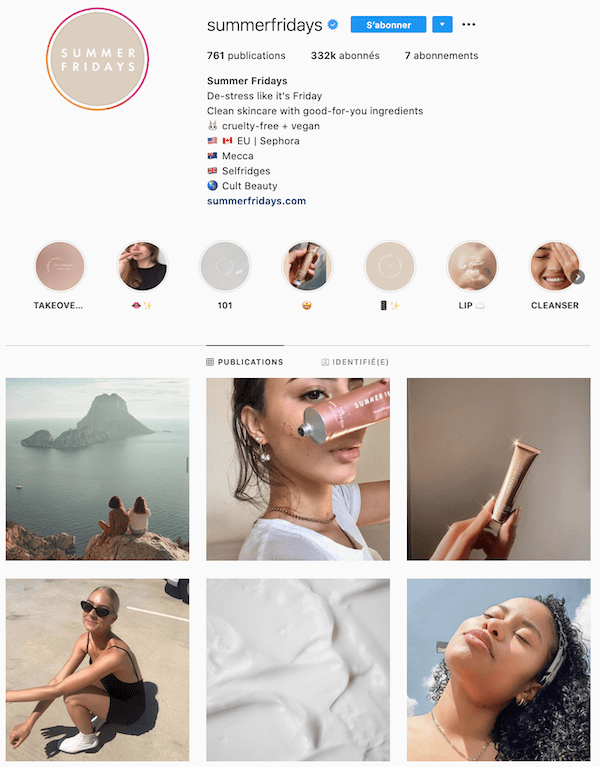profil instagram summerfridays