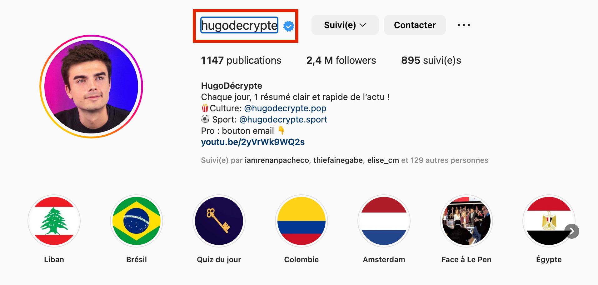 exemple nom d'utilisateur instagram