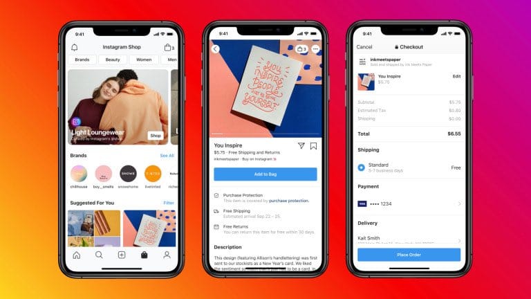 instagram shopping interface