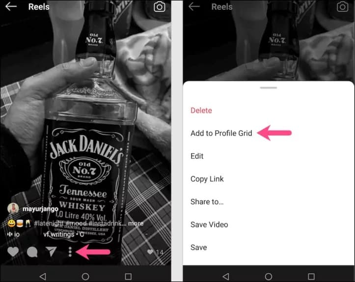 remettre reel sur grille feed instagram