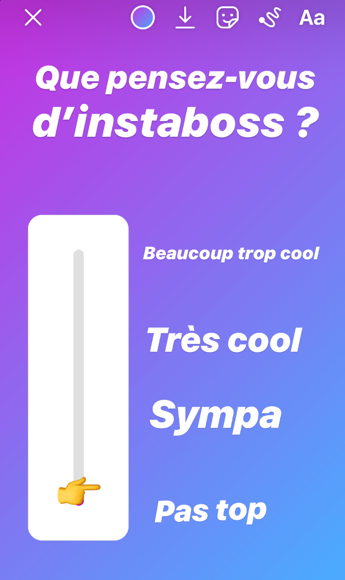 ajouter sticker instagram curseur