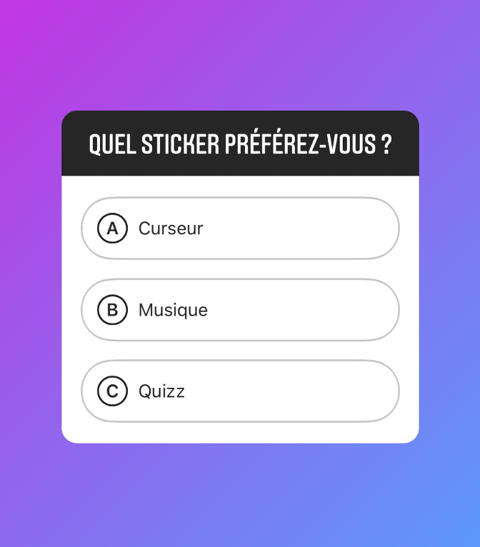 ajouter sticker instagram quizz