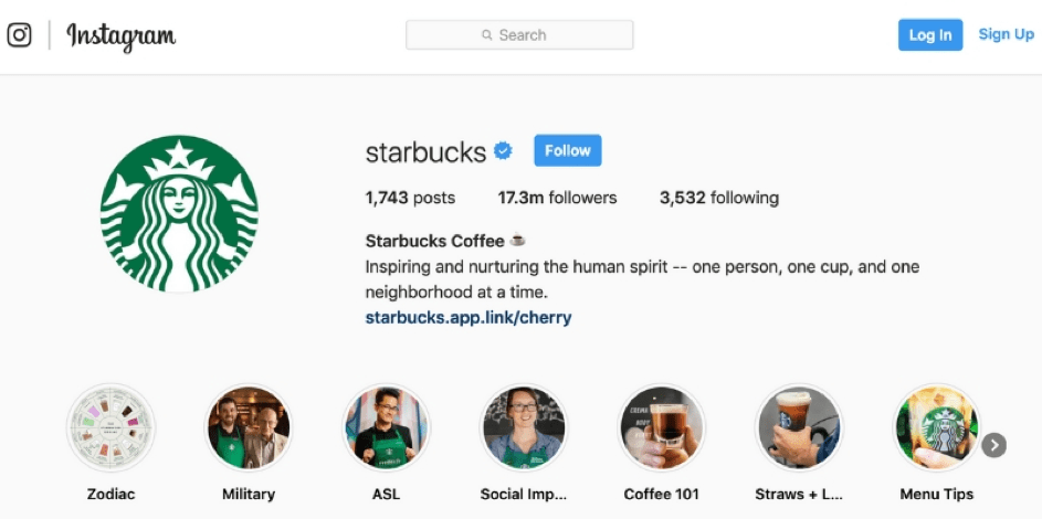 compte instagram starbucks