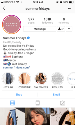summerfridays instagram profil