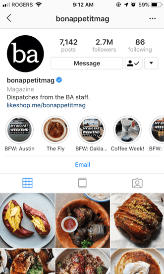 bonappetitmag instagram profil