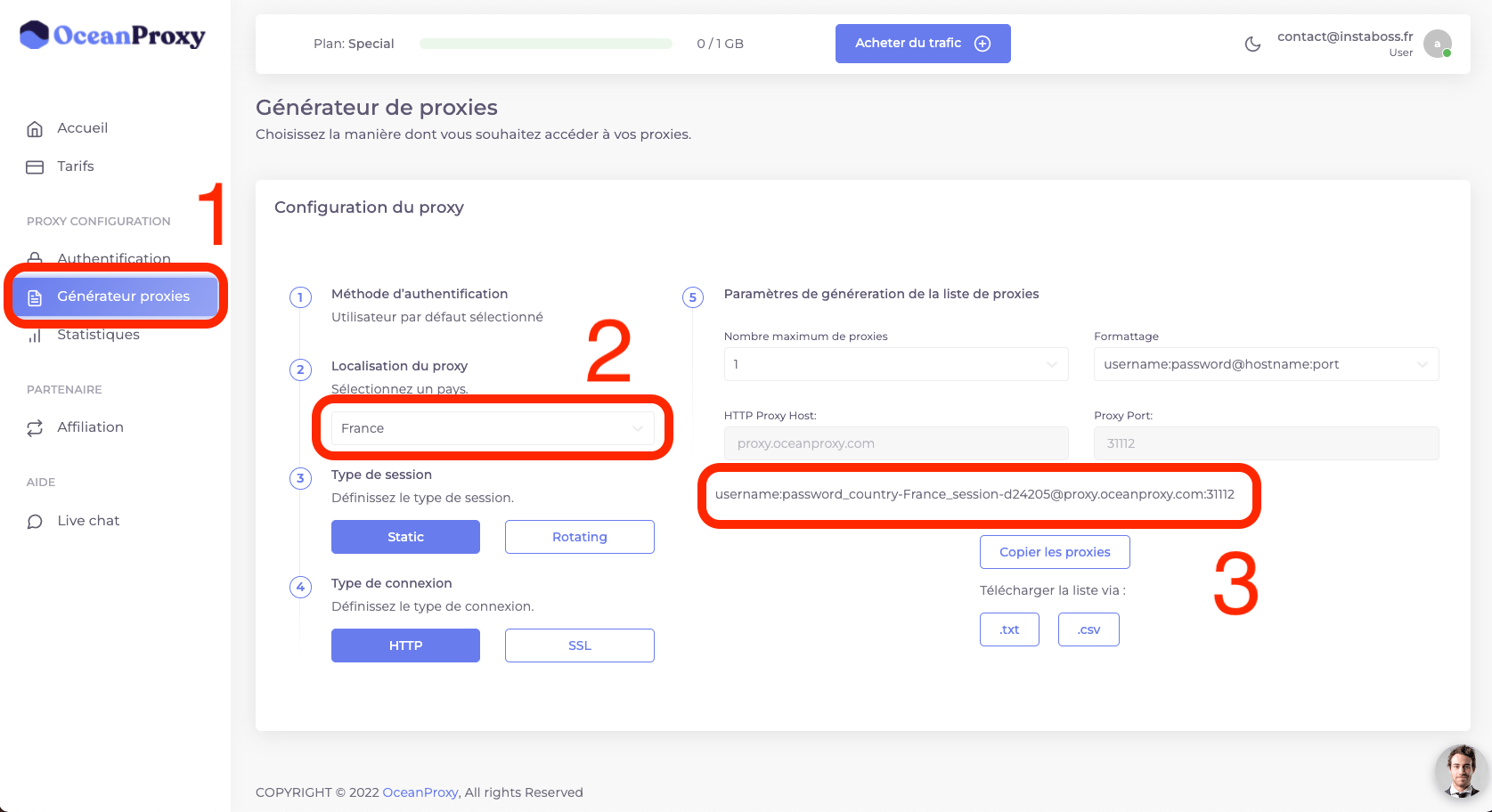 tutoriel proxy oceanproxy 4